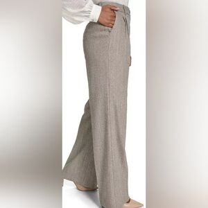 NWOT Calvin Klein Petite Novelty Pleated Tan Wide Leg Pants